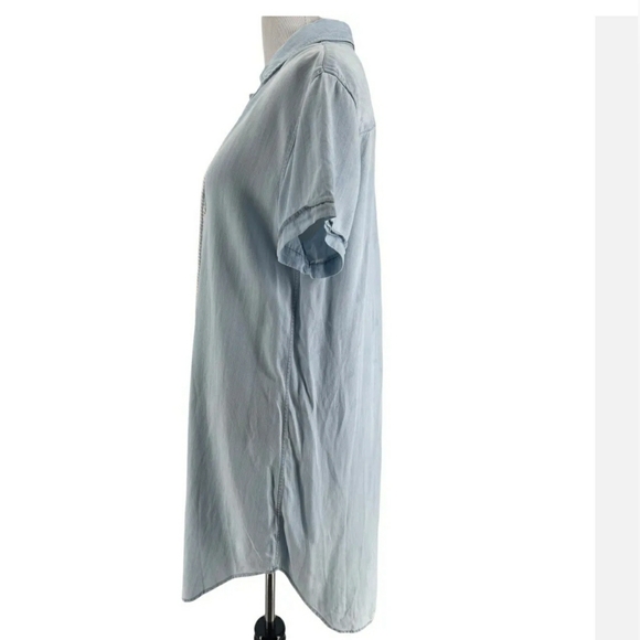 Rails Rocky Lace-Up light wash Lyocell Chambray Shirt Dress M - Picture 4 of 10